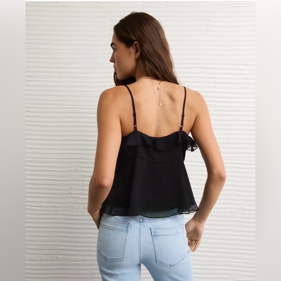 Elegant Black Ruffle Top - Picture 2 of 6
